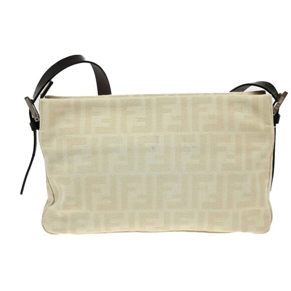 FENDI Logo Zucca Pattern Shoulder Bag Canvas Leather Beige SHW Italy 358-082025 - Picture 3 of 16